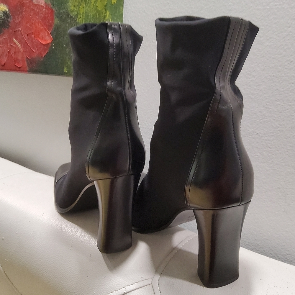 Via Spiga Nylon Leather Heeled Boots Size 9 - Picture 7 of 13
